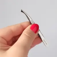 Пинцет для бровей профессиональный, скошенный, широкий, 8.5 см