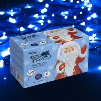 Гирлянда &laquo;Нить&raquo; 10 м, IP20, тёмная нить, 100 LED, 8 режимов, 220 В, свечение синее