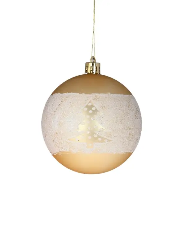 Ёлочные игрушки &laquo;Сказочный лес&raquo;, шары новогодние, набор 6 шт., d=8 см, золотистый