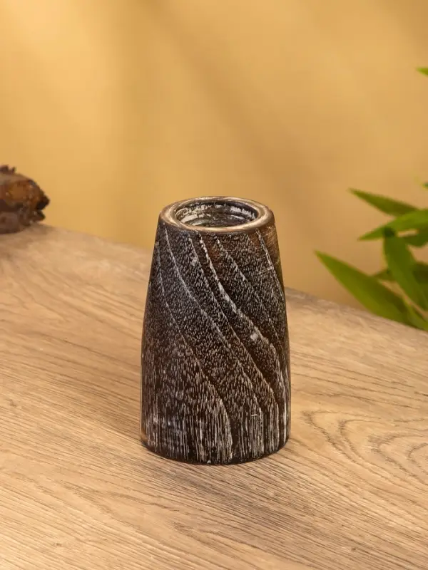 Подсвечник, d=4 см, 9&times;9&times;12 см, дерево джати, тёмно-коричневый