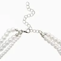 Чокер &laquo;Сияние жемчуга", сердце мятое, L=37см+8см удлинение, цвет белый в серебре