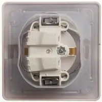 GLOSSA Розетка с заземлением со шторками с крышкой белая в сборе IP44
