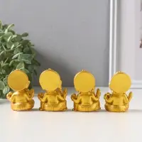 Сувенир полистоун "Ганеша" набор 4 шт золото 3,5х4,4х6,2 см