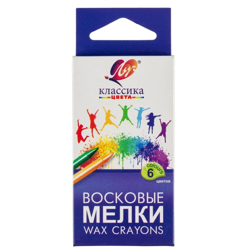 Мелки восковые Луч Классика 6цв круглые 12С 860-08