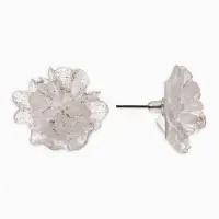 Серьги "Цветок ажурный воздушный", цвет прозрачный белый с блестками Серьги "Цветок ажурный воздушный", цвет прозрачный белый с блестками