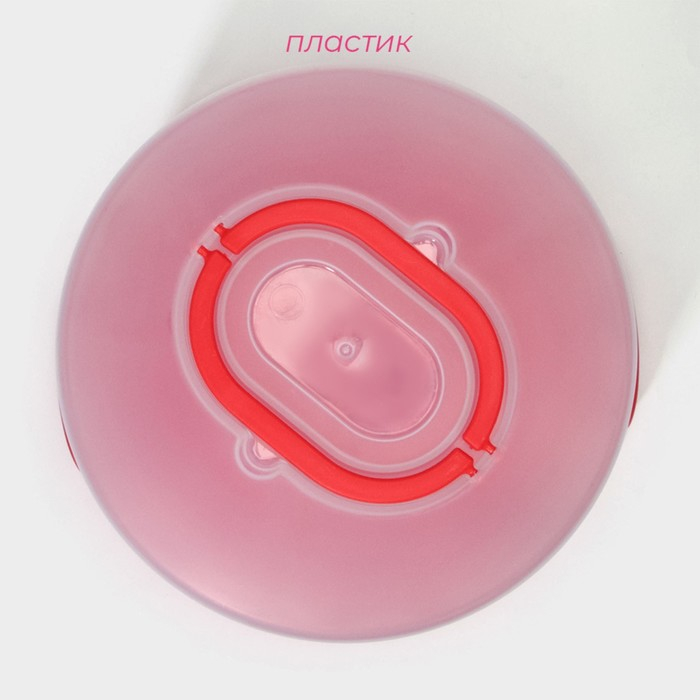 Тортовница с крышкой, съёмная подставка для пирожных, 11 ячеек, 30,5×21,5 см, цвет красный