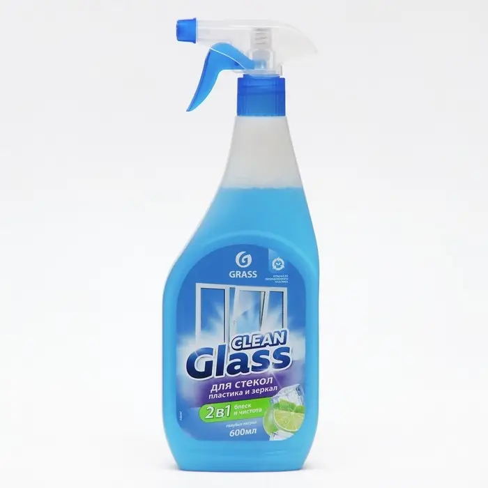 Средство для мытья стёкол и зеркал Clean Glass, голубая лагуна, 600 мл