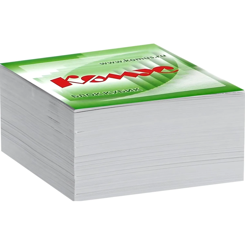 Блок для записей КОМУС запасной 9х9х5 белый блок 100г