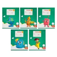 Тетрадь 12 листов в линейку Calligrata KIDS, блок офсет, МИКС