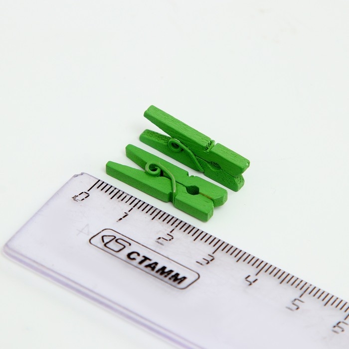 Набор прищепок для декора 50 шт., зелёные &mdash; 2,5 см
