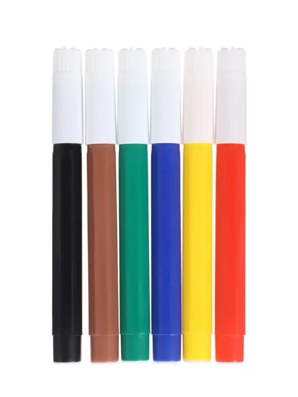 Фломастеры 6 цветов Jambo, вентилируемый колпачок, толстые