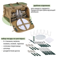 Термосумка "Арктика", с набором посуды для пикника на 6 человек, 22 л, 40 х 29.5 х 31 см