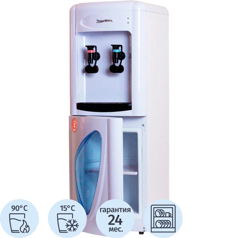 Кулер Aqua Work 0.7LDR,бело-черн,эл.охл,наж круж,СПБ,Каз,Волг,Красн лок