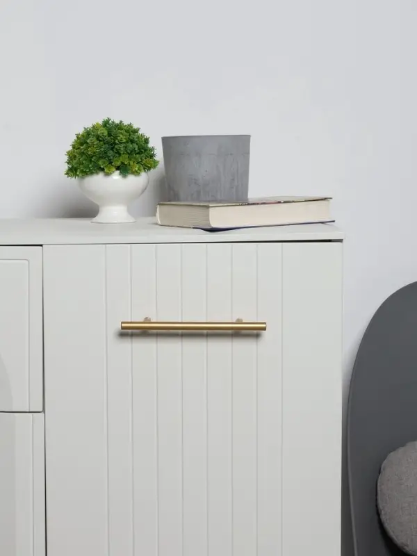 Ручка рейлинг ТУНДРА, облегчённая, d=12 мм, м/о 128/200 мм, внеш. ножка, цвет золото