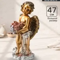 Фигура гипс &laquo;Ангел с корзиной&raquo;, бронза, 47&times;25&times;23 см