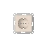 ATLASDESIGN РОЗЕТКА с заземлением со шторками, 16А, быстрозажимные клеммы, БЕЖЕВЫЙ