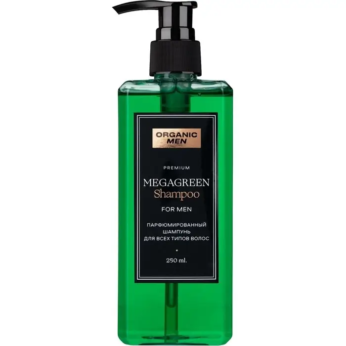 Шампунь для волос Organic Men MegaGreen, парфюмированный, 250 мл Шампунь для волос Organic Men MegaGreen, парфюмированный, 250 мл