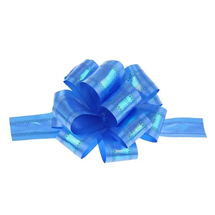 Подарочный бант - шар №5, перламутровый, синий, для упаковки подарков