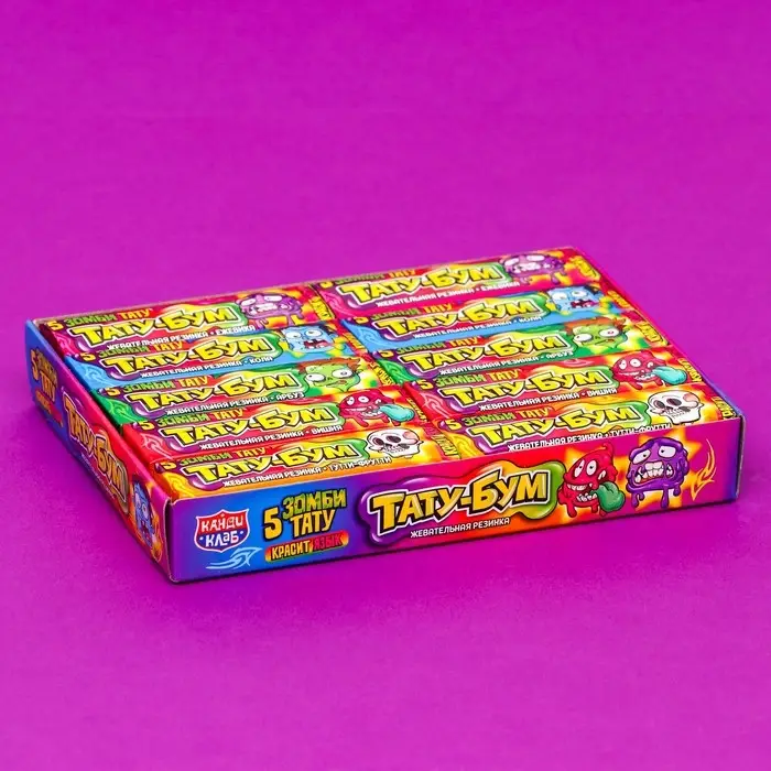 Жевательная резинка в пластинках «ТАТУ-БУМ», ассорти, 12.5 г Жевательная резинка в пластинках «ТАТУ-БУМ», ассорти, 12.5 г