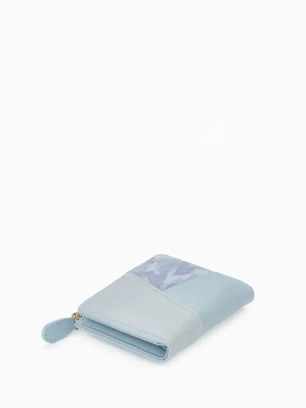 Кошелёк женский на кнопке, 11.5&times;2&times;9 см, комбинированный, голубой