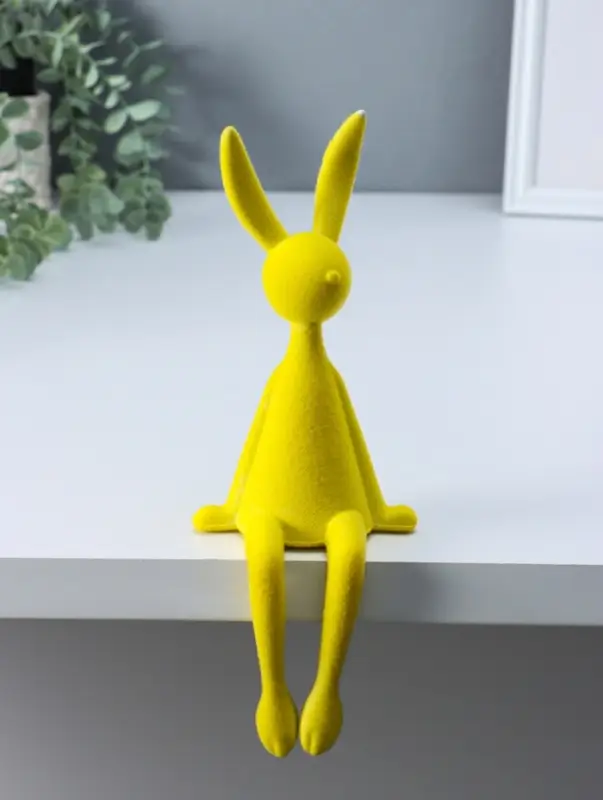 Сувенир пластик на полку "Зайчик" жёлтый 9х10х28 см