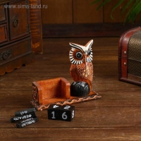 Календарь настольный «Филин», 15×5×14 см, дерево