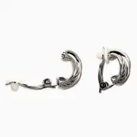 Серьги клипсы для ушей QF &laquo;Узел&raquo;, цвет чернёное серебро