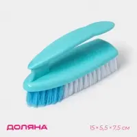 Щётка утюжок для уборки &laquo;Дельта&raquo;, с ручкой, жёсткая щетина, пластик, 15&times;5.5&times;7.5 см, МИКС