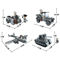 Конструктор блочный Вторая мировая война «Военный внедорожник», 82 детали