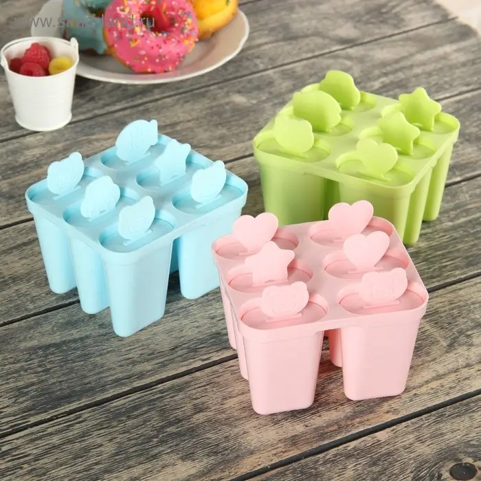 Форма для мороженого Доляна &laquo;Нега&raquo;, 6 ячеек, пластик, МИКС