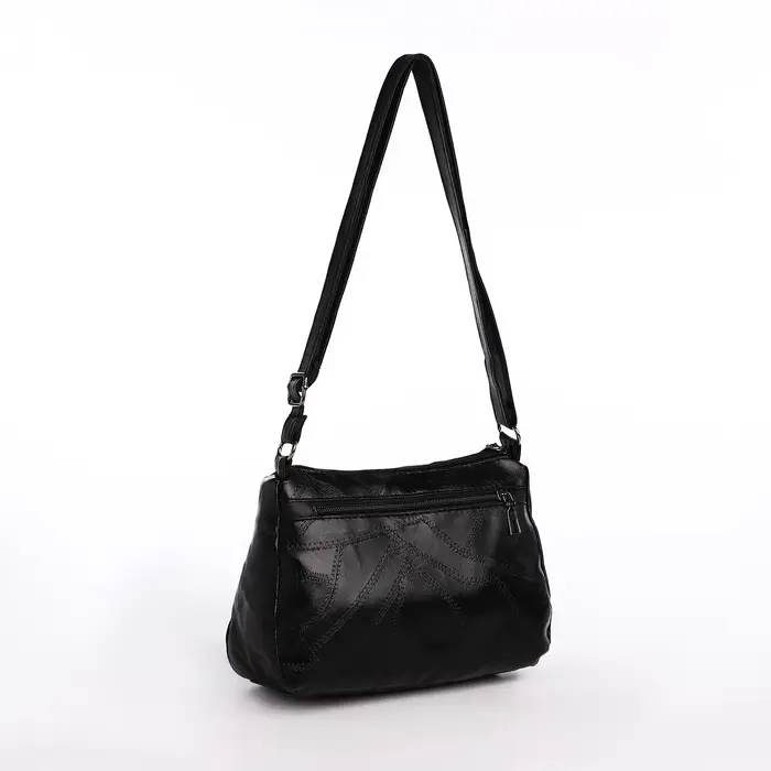 Сумка женская кросс-боди на молнии, 25&times;11&times;20 см, чёрная