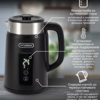 Чайник HYK-S3505 1,5л 2200Вт черный (металл)