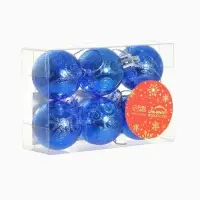 Ёлочные игрушки &laquo;Морозная зима&raquo;, шары новогодние, d=4 см, набор 6 шт., синий