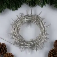 Гирлянда &laquo;Нить&raquo; 10 м, IP20, прозрачная нить, 100 LED, 8 режимов, 220 В, свечение жёлтое