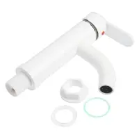 Смеситель для раковины ZEIN Z3651, однорычажный, высота излива 8 см, ABS-пластик, белый