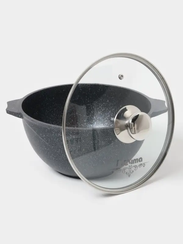 Казан Мечта &laquo;Гранит Star&raquo;, 4 л, литые ручки, антипригарное покрытие, стеклянная крышка, литой алюминий, тёмно-синий