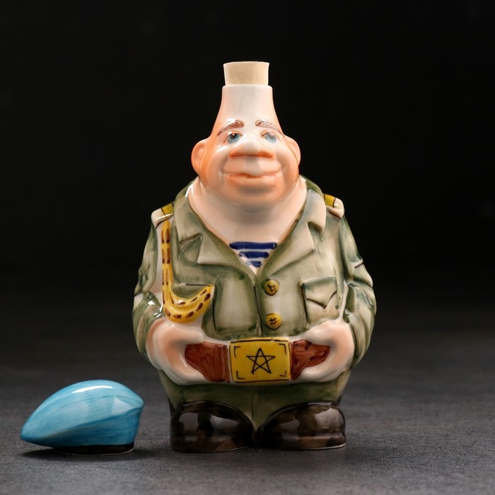 Набор фарфоровый: штоф «Дембель ВДВ», 0.5 л + 3 рюмки, гильза Набор фарфоровый: штоф «Дембель ВДВ», 0.5 л + 3 рюмки, гильза