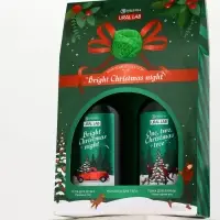 Подарочный набор новогодний: гель для душа, пена для ванны и мочалка, URAL LAB Подарочный набор новогодний: гель для душа, пена для ванны и мочалка, URAL LAB