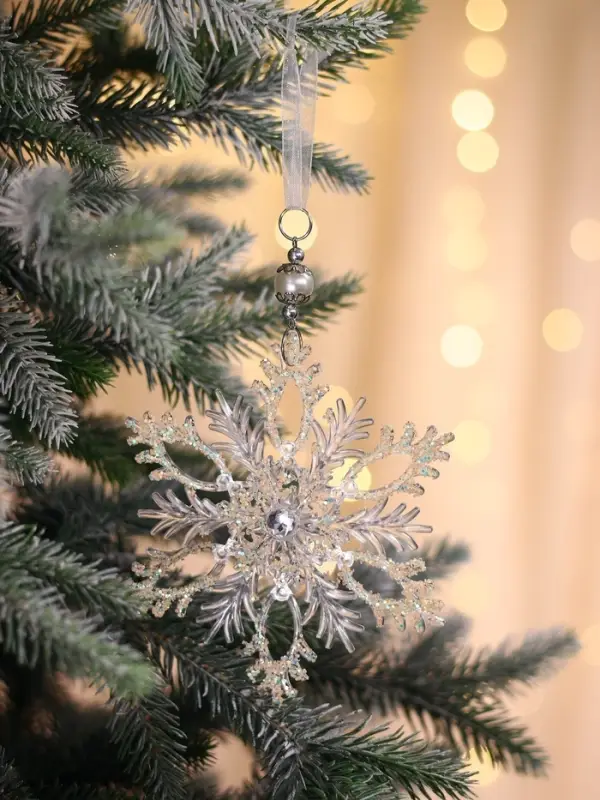 Ёлочная игрушка &laquo;Зимнее волшебство. Узорчатая снежинка&raquo;, d=13.2 см, прозрачный, МИКС