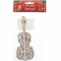 Ёлочная игрушка &laquo;Зимнее волшебство. Виолончель блеск&raquo; пластик, 15&times;6.5 см, золото