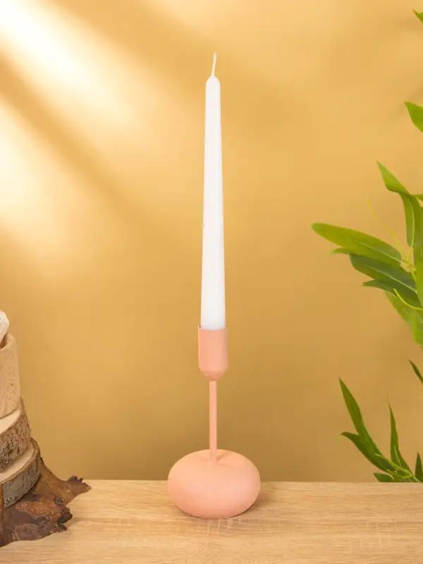 Подсвечник на 1 свечу текстурный  Подсвечник на 1 свечу текстурный "Пудровый розовый" 8х8х15,5 см