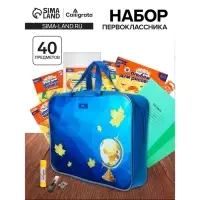 Набор первоклассника, 40 предметов, Calligrata &laquo;Глобус&raquo;, в папке