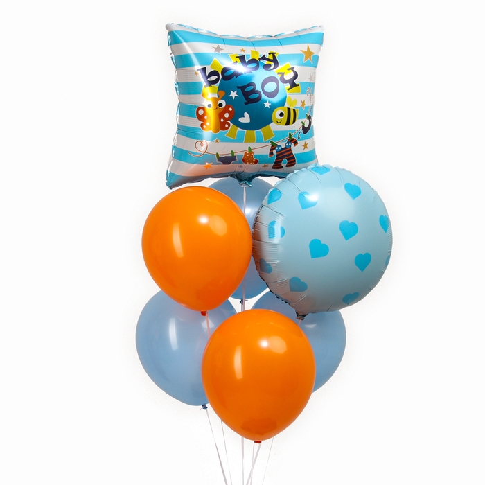 Набор шаров «Baby boy», латекс, фольга, 7 шт. Набор шаров «Baby boy», латекс, фольга, 7 шт.