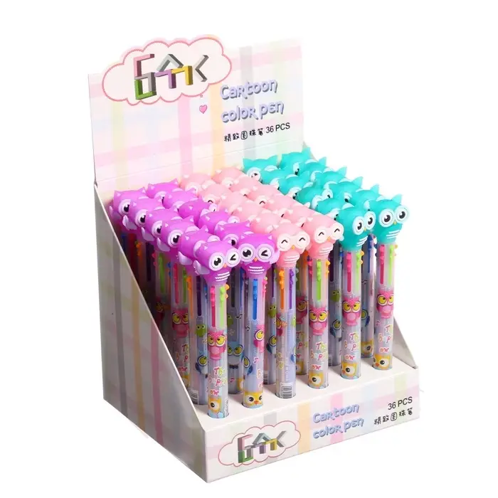 Ручка шариковая &laquo;Совы&raquo;, автоматическая, 6-цветная, корпус с рисунком