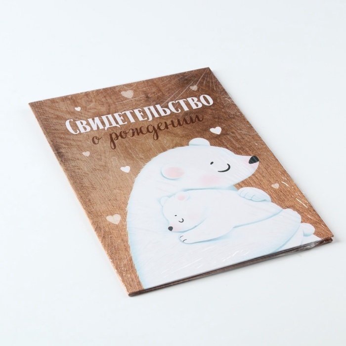 Папка для свидетельства о рождении Папка для свидетельства о рождении "Мама и малыш", медведи, 23 х 17 см