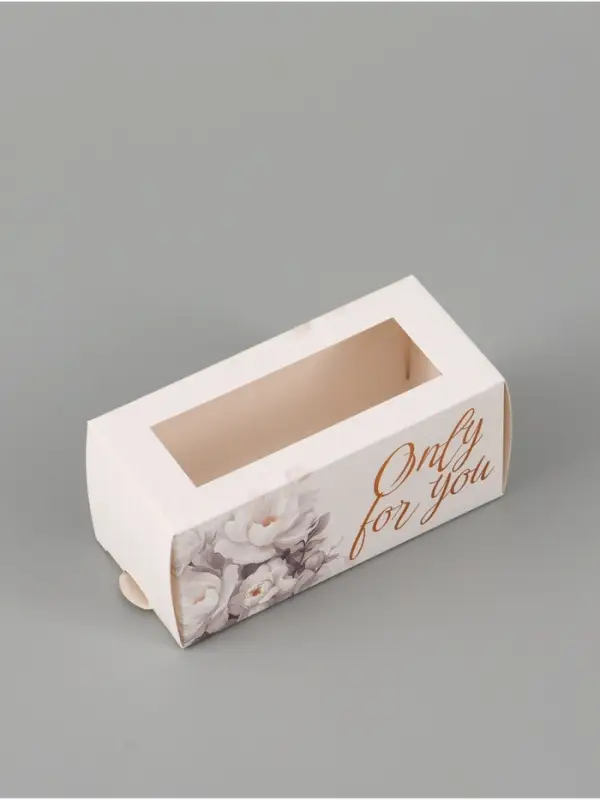 Коробка подарочная с окном Only for you, 12&times;5.5&times;5.5 см, самосборная