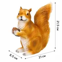 Садовая фигура из полистоуна &laquo;Белка с орехом&raquo;, 21.5&times;8.5&times;21 см