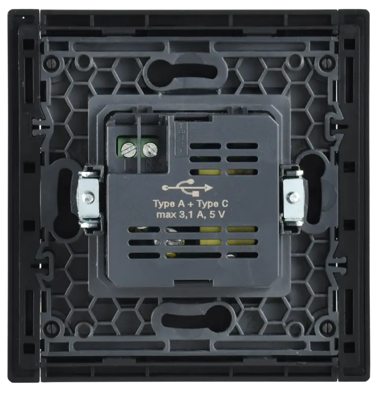 FORTE&PIANO Розетка USB A+C 3,1А FP150 черный IEK