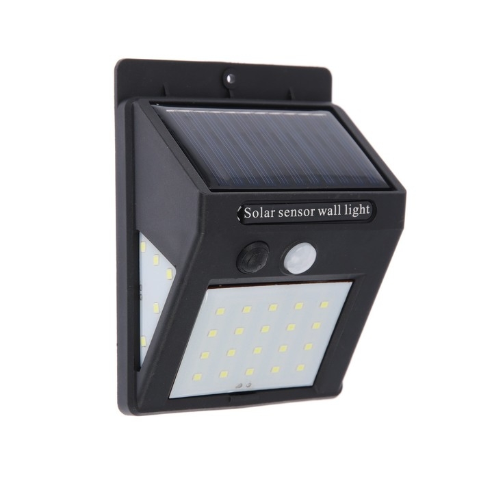 Садовый светильник на солнечной батарее с датчиком движения, накладной, 9.5 × 13 × 5 см, 30 LED, свечение белое Садовый светильник на солнечной батарее с датчиком движения, накладной, 9.5 × 13 × 5 см, 30 LED, свечение белое
