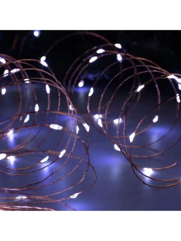 Гирлянда &laquo;Нить&raquo; 20 м, роса, IP20, медная нить, 200 LED, свечение белое, 12 В